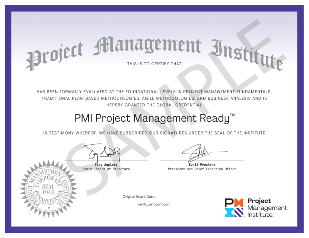 PROJECT MANAGEMENT READY(PMI) – certifications